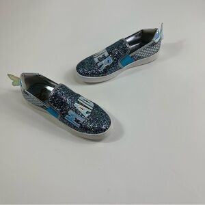 Sam Edelman Girls size 5 Slip on Sneaker Shoes Mermaid Blue Sparkle Glitter